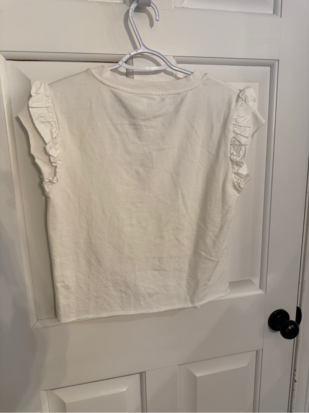 Sundays White Ruffle Flutter Sleeve Sweatshirt Top XS 6017 - Picture 7 of 10
